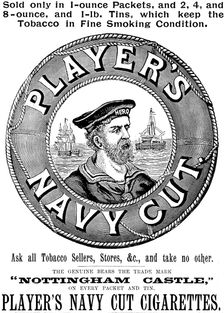 Advertisement for Player's Nayy Cut Cigarettes, 1895. Creator: Unknown