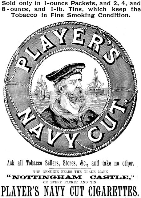 Advertisement for Player's Nayy Cut Cigarettes, 1895. Creator: Unknown.