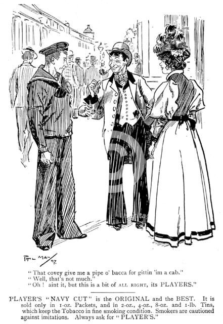 Advertisement for Player's "Navy Cut" tobacco, 1898.  Creator: Unknown.