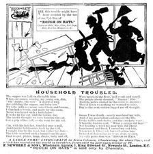 Advertisement for "Rough On Rats", 1890. Creator: Unknown