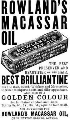 Advertisement for Rowland's Macassar Oil, 1895. Creator: Unknown