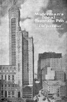 Advertisement for Waterman's Ideal Founain Pen, 1908-1909