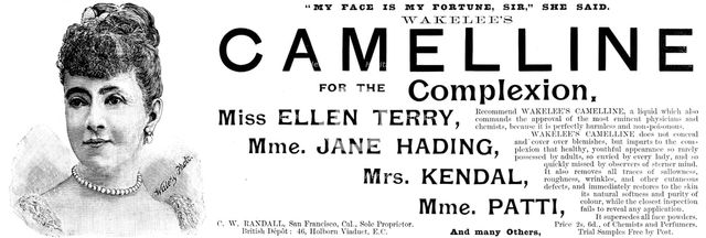 Advertisement for Wakelee's Camelline for the Complexion, 1895.  Creator: Unknown.