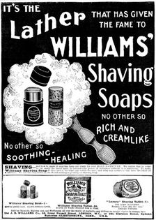 Advertisement for Williams Shaving Soaps, 1898. Creator: Unknown