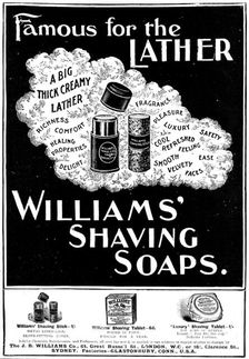 Advertisement for Williams Shaving Soaps, 1898. Creator: Unknown