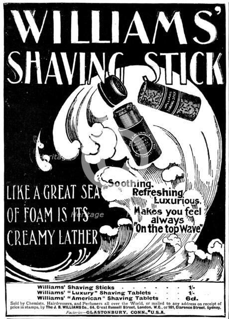 Advertisement for Williams' Shaving Stick, 1898. Creator: Unknown.