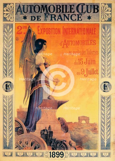 Advertisement for the Automobile Club de France's International Automobile Exposition, 1899. Artist: Unknown.