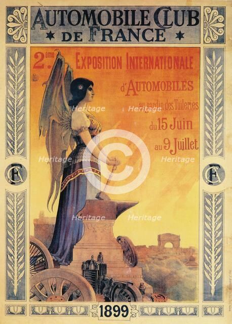 Advertisement for the Automobile Club de France's International Automobile Exposition, 1899. Artist: Unknown.