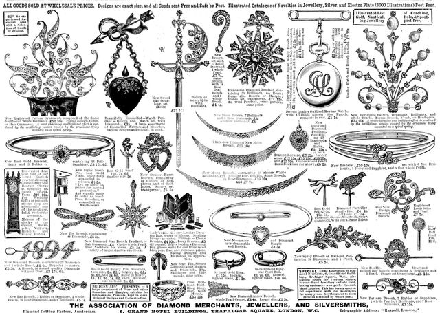 Advertisement for the Association of Diamond Merchants, Jewellers, and Silversmiths, 1895. Creator: Unknown.