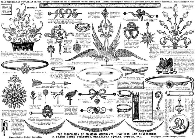 Advertisement for the Association of Diamond Merchants, Jewellers, and Silversmiths, 1895. Creator: Unknown.