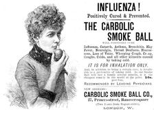 Advertisement for the Carbolic Smoke Ball, 1890. Creator: Unknown
