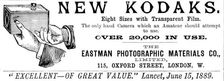 Advertisement for the Eastman Photographic Materials Co., 1890. Creator: Unknown