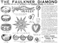 Advertisement for the Faulkner Diamond, 1890. Creator: Unknown