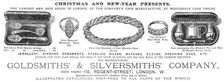 Advertisement for the Goldsmiths & Silversmiths Company, 1883. Creator: Unknown