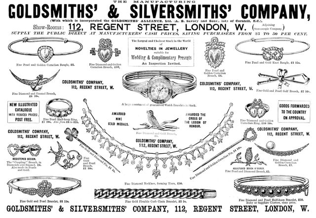 Advertisement for the Goldsmiths' & Silversmiths' Company, 1895. Creator: Unknown.