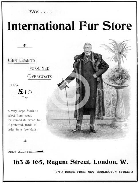 Advertisement for the International Fur Store, 1901. Artist: Unknown