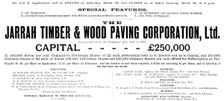 Advertisement for the Jarrah Timber & Wood Paving Corporation, Ltd., 1898. Creator: Unknown