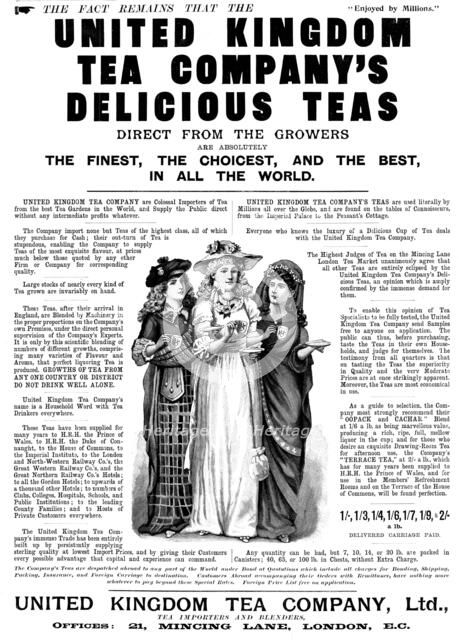 Advertisement for the United Kingdom Tea Company, 1898. Creator: Unknown.
