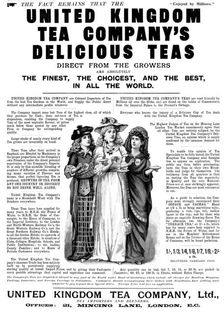 Advertisement for the United Kingdom Tea Company, 1898. Creator: Unknown