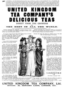 Advertisement for the United Kingdom Tea Company, 1898. Creator: Unknown