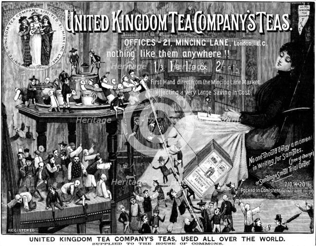 Advertisement for the United Kingdom Tea Company’s Teas, 1890. Creator: Unknown.