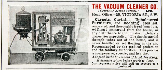 Advertisement for The Vacuum Cleaner Company, 1906.  Artist: Anon