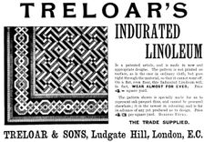 Advertisement for Treloar's Indurated Linoleum, 1895. Creator: Unknown