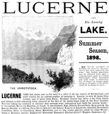 Advertisement for trips to Lake Lucerne, 1898. Creator: Unknown