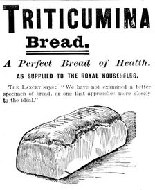 Advertisement for Triticumina Bread, 1895. Creator: Unknown
