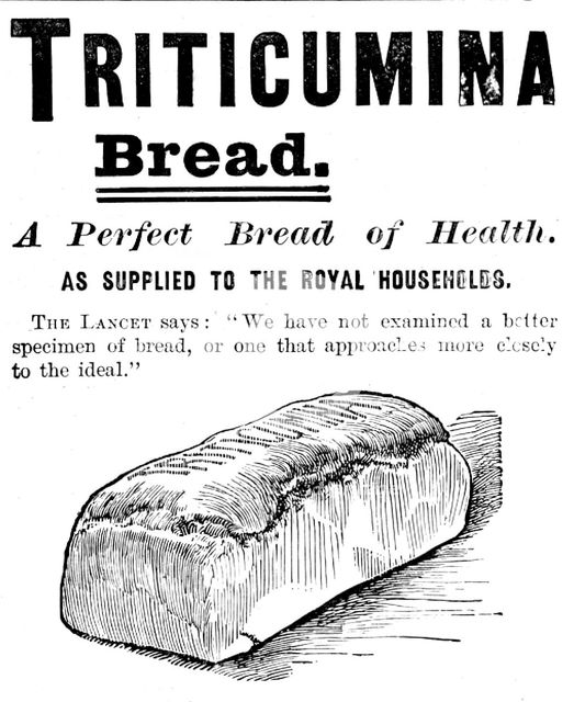 Advertisement for Triticumina Bread, 1895. Creator: Unknown.