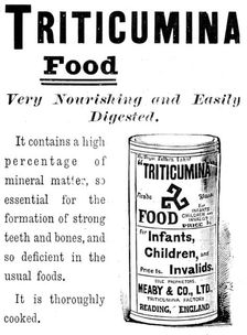 Advertisement for Triticumina Food, 1895. Creator: Unknown