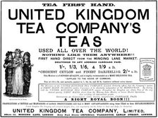 Advertisement for United Kingdom Tea Company, Limited, 1890. Creator: Unknown