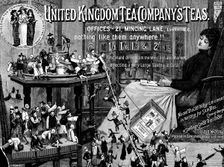 Advertisement for United Kingdom Tea Company’s Teas, 1890. Creator: Unknown