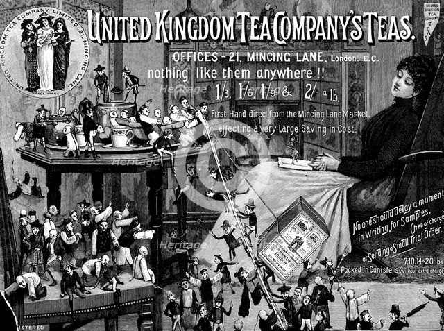 Advertisement for United Kingdom Tea Company’s Teas, 1890. Creator: Unknown.