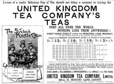 Advertisement for United Kingdom Tea Company’s Teas, 1890. Creator: Unknown