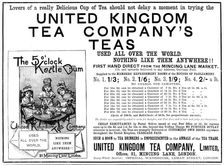 Advertisement for United Kingdom Tea Company’s Teas, 1890. Creator: Unknown
