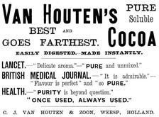 Advertisement for Van Houten’s Cocoa, 1890. Creator: Unknown