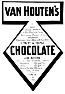 Advertisement for Van Houten's Chocolate, 1898. Creator: Unknown