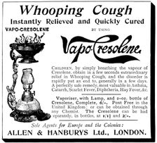 Advertisement for Vapo-Cresolene, 1895. Creator: Unknown