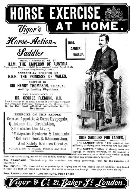Advertisement for Vigor's Horse-Action Saddle, 1895. Creator: Unknown.