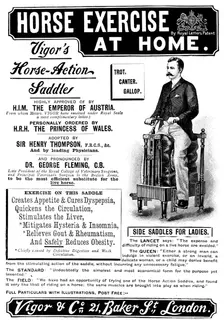 Advertisement for Vigor's Horse-Action Saddle, 1895. Creator: Unknown
