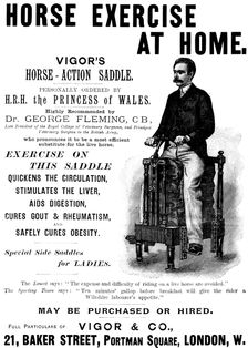 Advertisement for Vigor's Horse-Action Saddle, 1895. Creator: Unknown