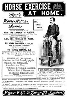 Advertisement for Vigor's Horse-Action Saddle, 1895. Creator: Unknown