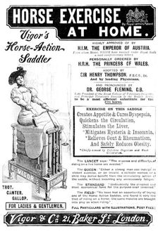 Advertisement for Vigor's Horse-Action Saddle, 1895. Creator: Unknown