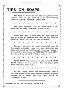 Advertisement for Vinolia Soap, 1895. Creator: Unknown