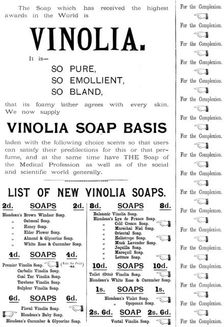 Advertisement for Vinolia Soap, 1895. Creator: Unknown