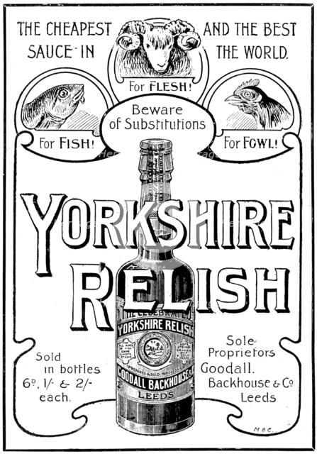 Advertisement for Yorkshire Relish, 1898. Creator: Unknown.