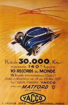 Advertisement for Yacco motor oil, c1937