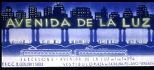 Advertisement of the Avenida de la Luz in Barcelona, popular underground galleries of the 1950s