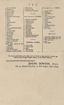 Advertisement of Sale by Candle at Lloyd's, 1796 (1928)
